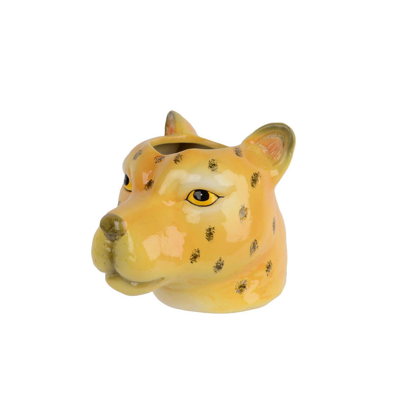 Macetero Decoris leopardo porcelana 10x13x10,8cm
