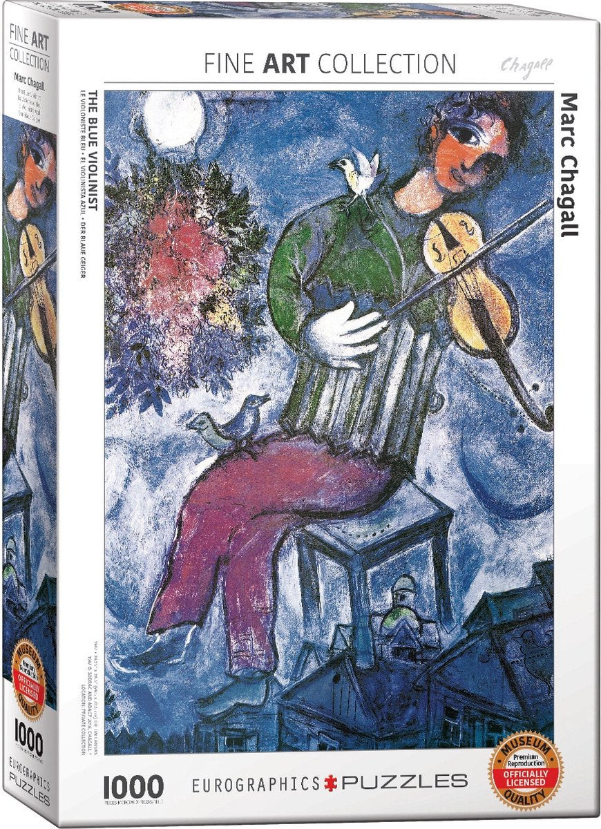 Eurographics - il violinista blu [le violoniste bleu] - marc chagall - 1000 pezzi 48×68 cm (l×a) - puzzle d'arte