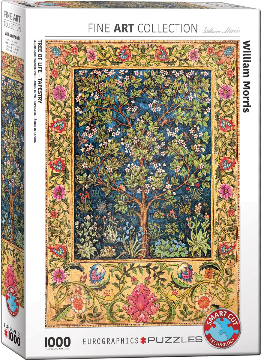 Eurographics - tapiz el árbol de la vida [tapiz del árbol de la vida] - william morris - 1000 piezas 48×68cm (w×h) - rompecabezas de bellas artes