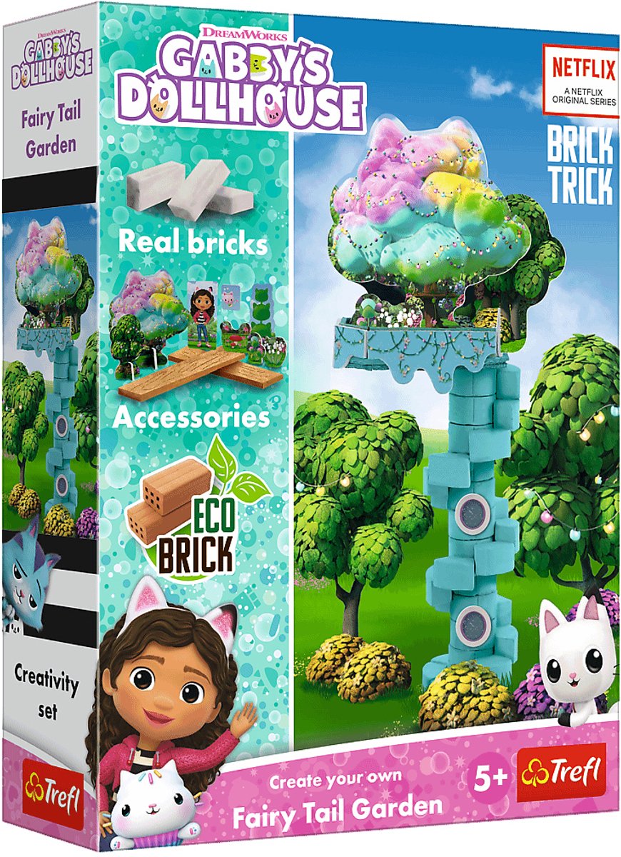Brick trick bouwset sprookjestuin gabby's poppenhuis - creatief speelgoed.
