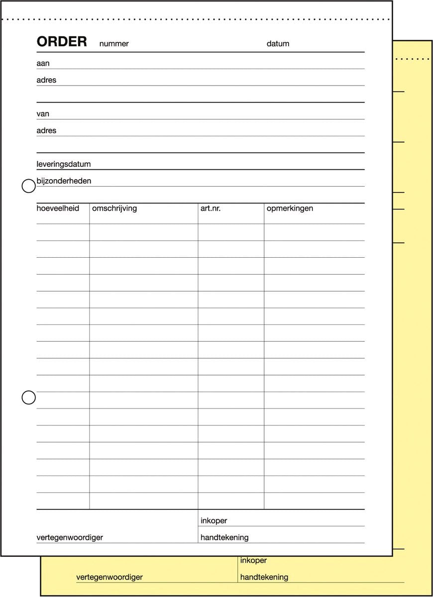 Libretto ordine d'acquisto sigel bianco a5 148 mm x 190 mm x 8 mm