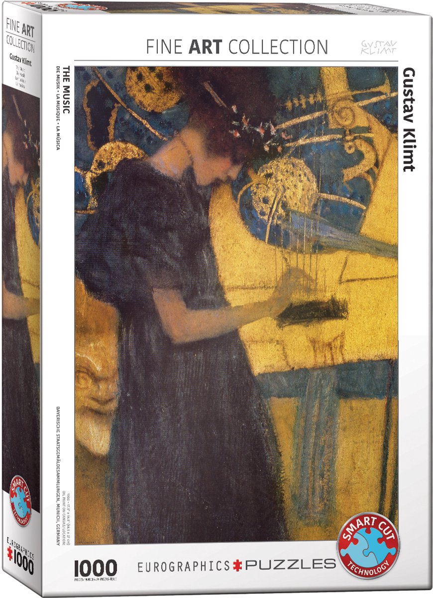 Eurographics - la musica [die musik] - gustav Klimt - 1000 pezzi 48×68 cm (l×a) - puzzle d'arte