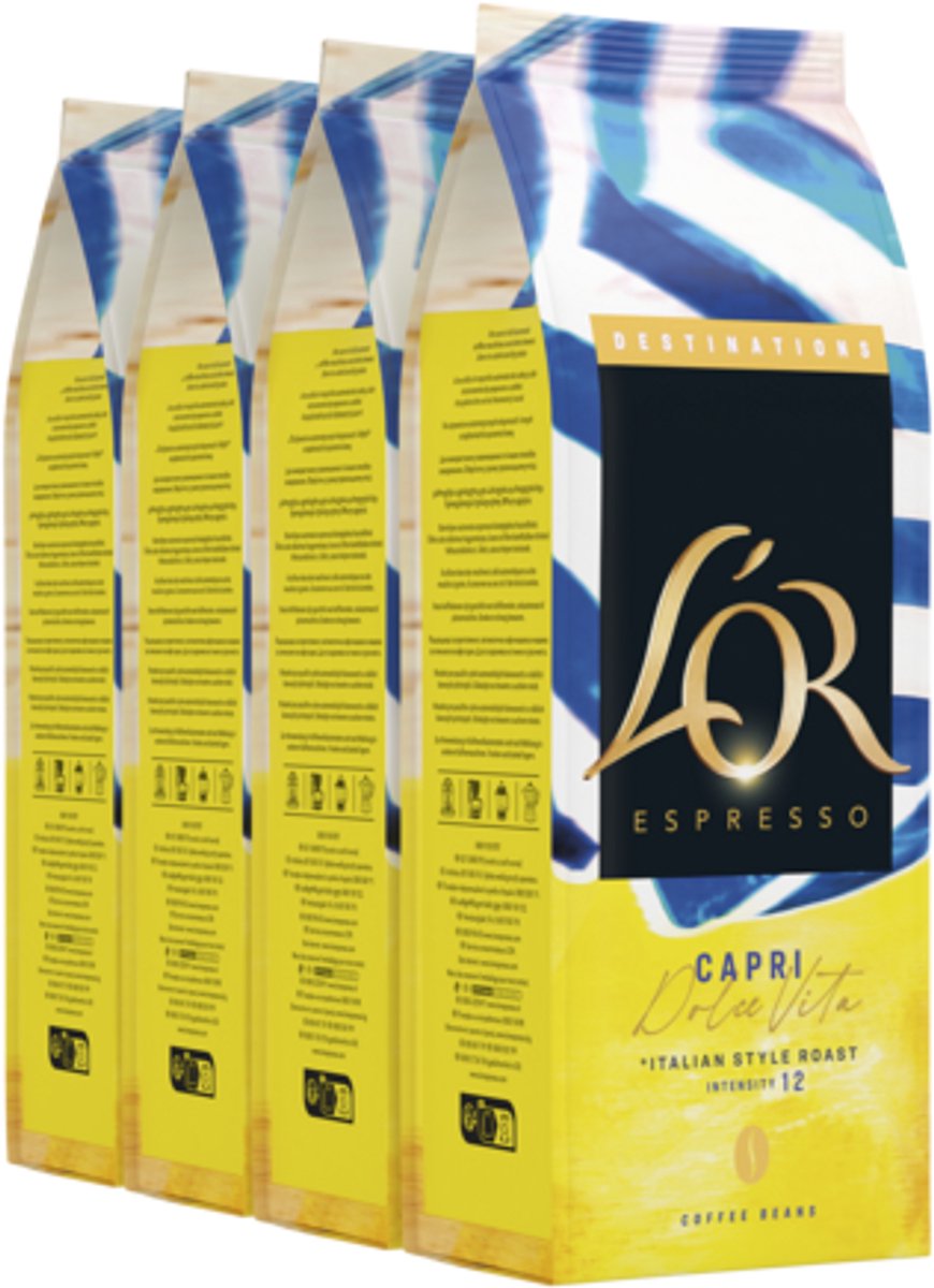 L'or espresso capri dolce vita in grani - intensità 12 12 - 4 chicchi da 450g