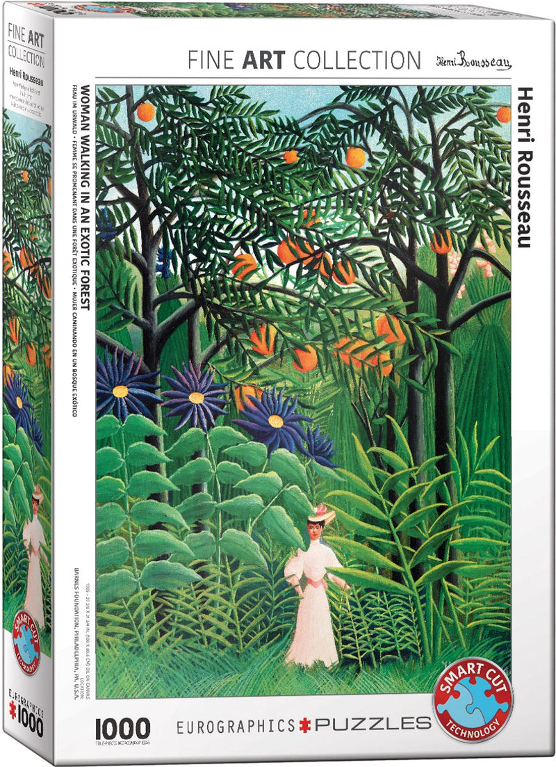 Eurographics - mujer en un bosque exótico [femme dans une foraêt exotic] - henri rousseau - 1000 piezas 48×68cm (w×h) - rompecabezas de bellas artes