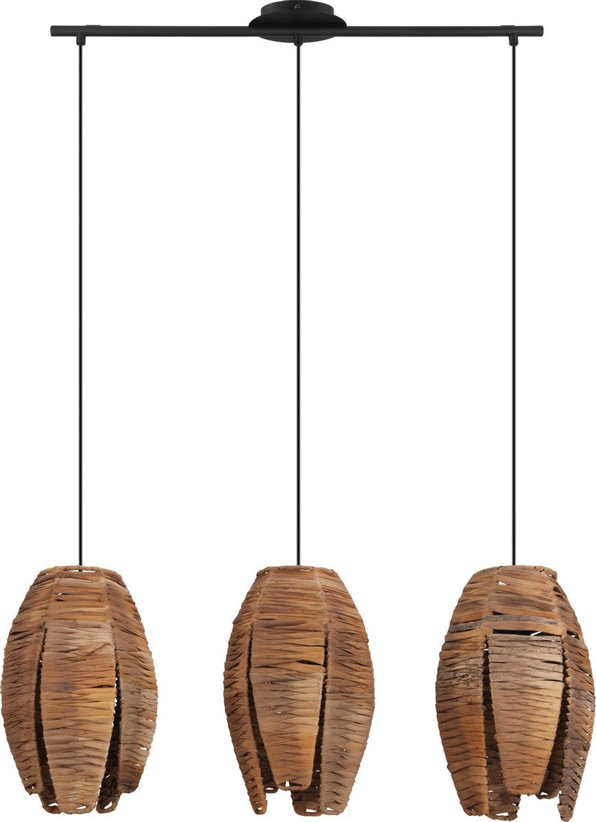 Lampada a sospensione Eglo mongu 1 - e27 - 79,5 cm - marrone nero