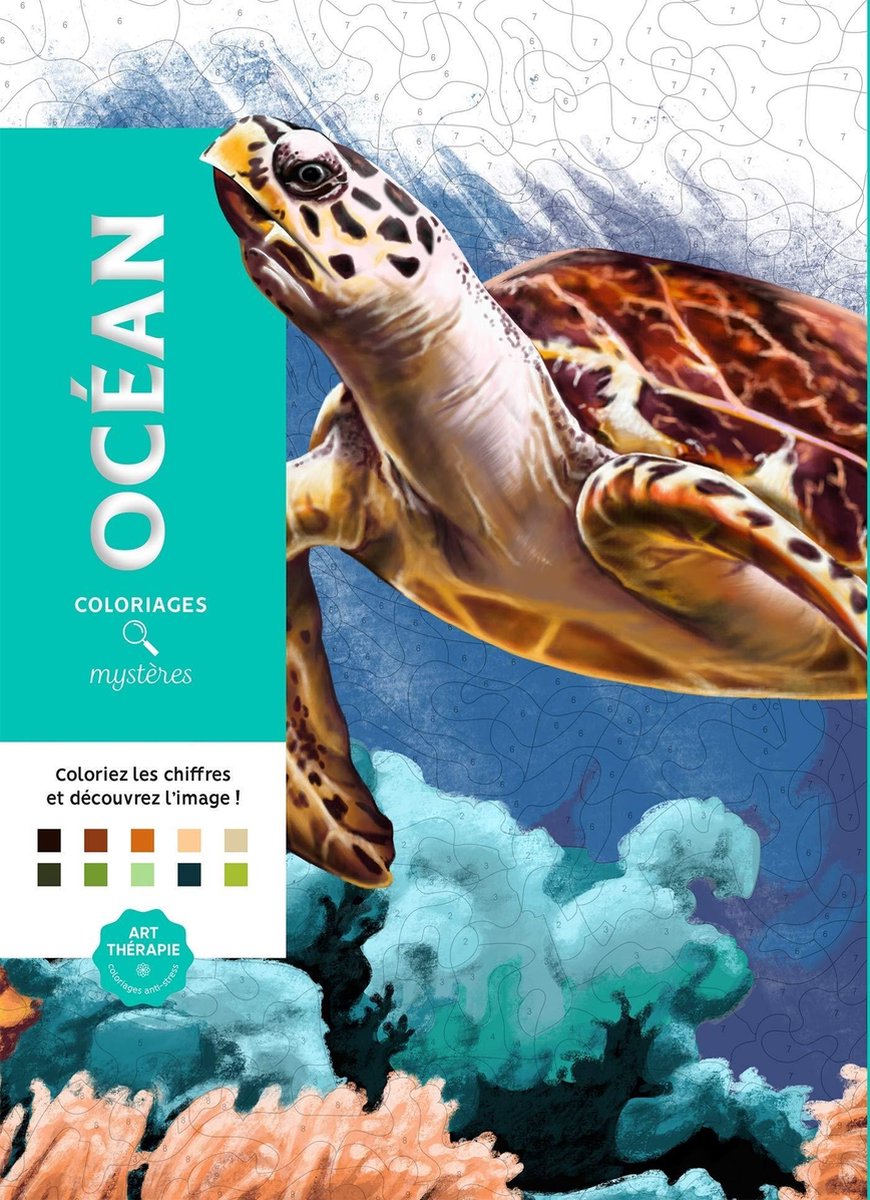 Hachette coloriages mystères océans - coloring book - kleuren op nummer kleurboek