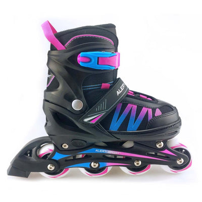 Alert inline skates maat 31-34 roze blauw zwart