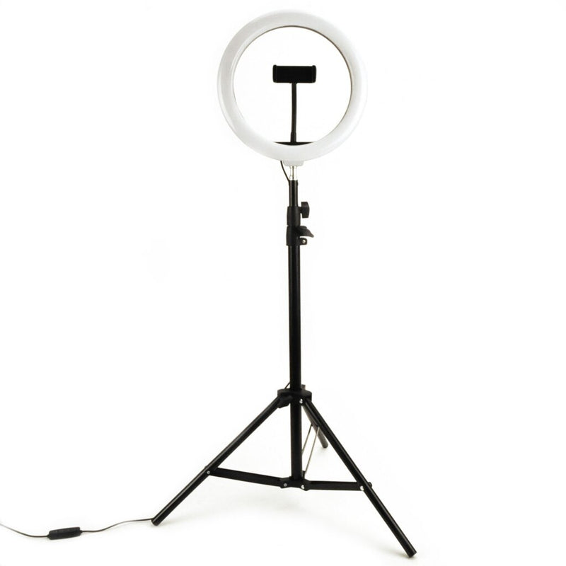 Lampada ad anello selfie di base 26 cm con treppiede 210 cm