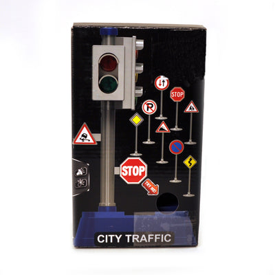 Lumo del traffico di base con segnali stradali + luce e suono