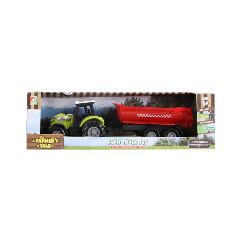 Altri marchi trattori con trailer rosso + luce e suono