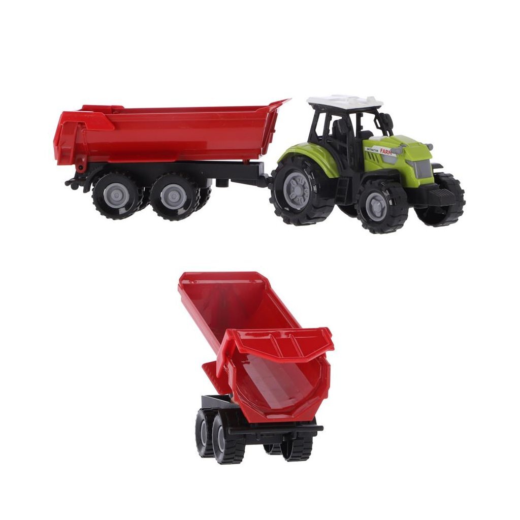 Altri marchi trattori con trailer rosso + luce e suono