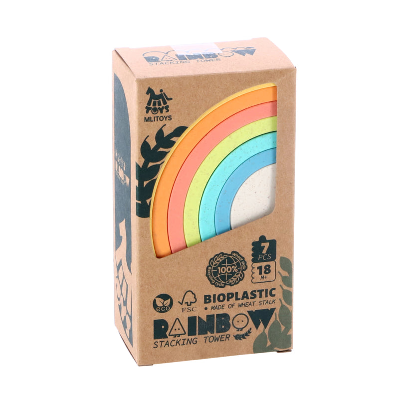 Mlitoys mlitoys bioplastica impilabile arcobaleno 7 pezzi