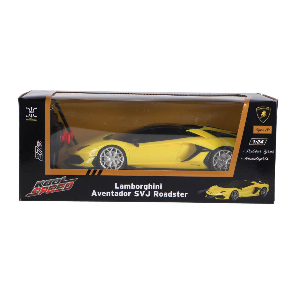 Auto radiocomandata Kool Speed Lamborghini 1:24 Aventador SVJ Roadster gialla
