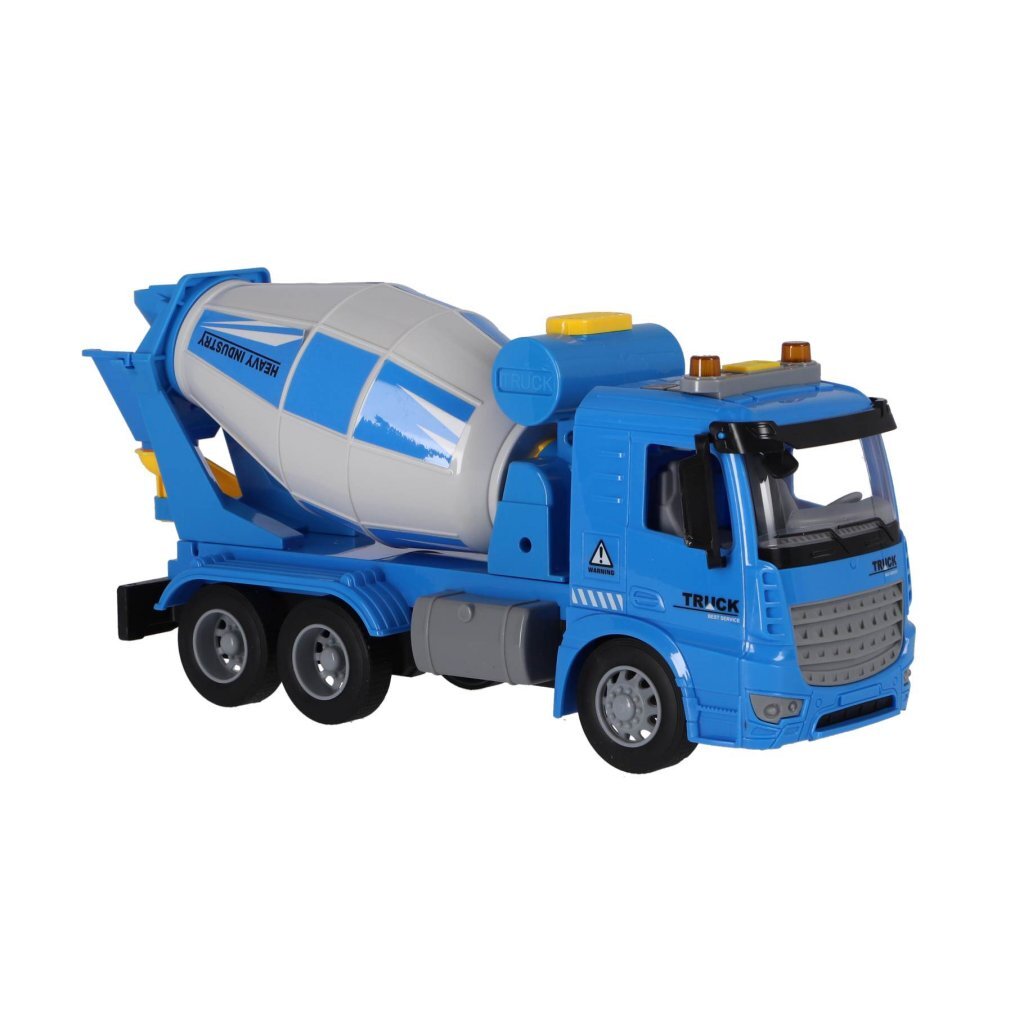 Overige merken betonmixer truck 30 cm + licht en geluid blauw grijs