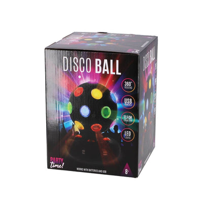 Otras marcas party time bola de discoteca led 12,5 cm negra