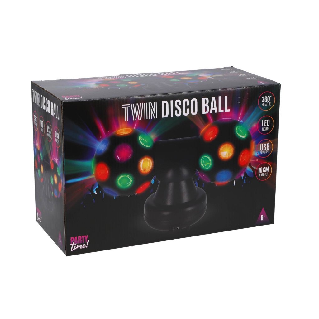 ¡Hora de fiesta! Tiempo de fiesta Twin Disco Ball 10 cm