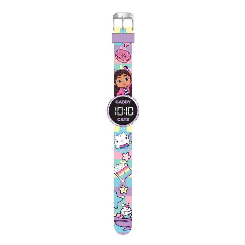 Reloj Accutime Gabby's Dollhouse LED redondo, batería extraíble | 3 piezas