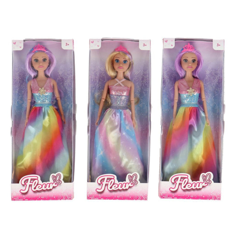 Fleur muñeca princesa arcoiris 2 surtidos | 4 piezas