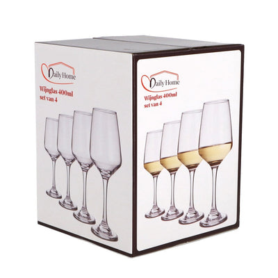 Copa de vino casera diaria 400 ml juego de 4 | 6 piezas