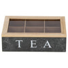 Daily home tea theedoos met 6 vakken mdf glas