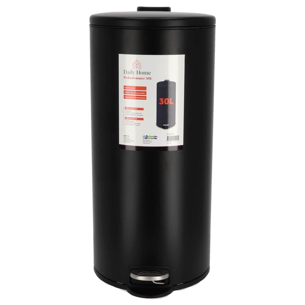 Pattumiera a pedale Daily Home 30 l nera