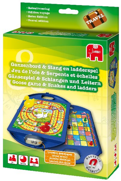 Jumbo reisspellen ganzenbord slangen en ladders travel
