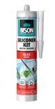Bison siliconenkit glas koker 300 ml - transparant, blijvend elastisch, uitstekende hechting, kleurvast, voor toepassingen met glas, aquaria, vitrinebouw