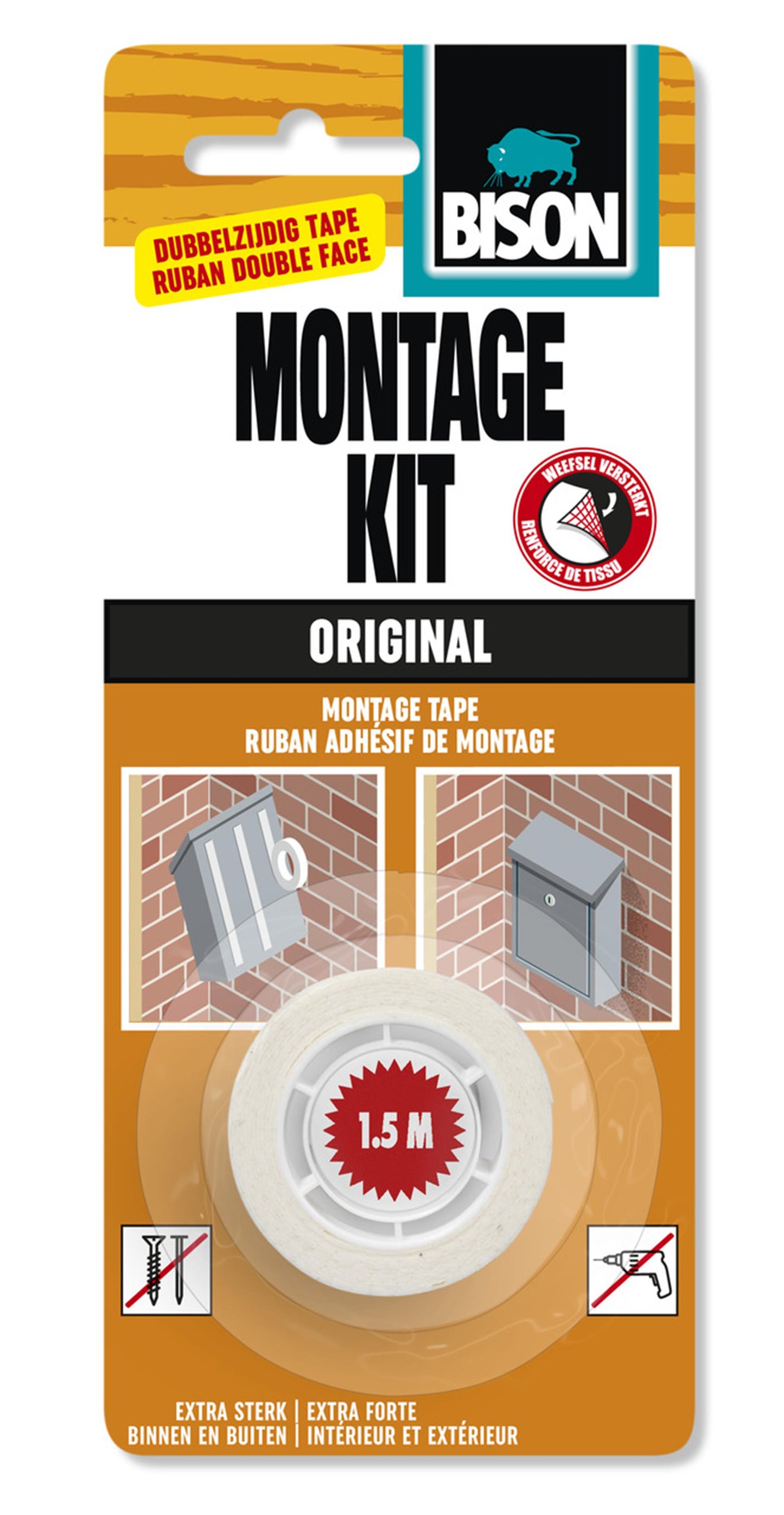Kit di montaggio Bison nastro originale 1,5mx19m