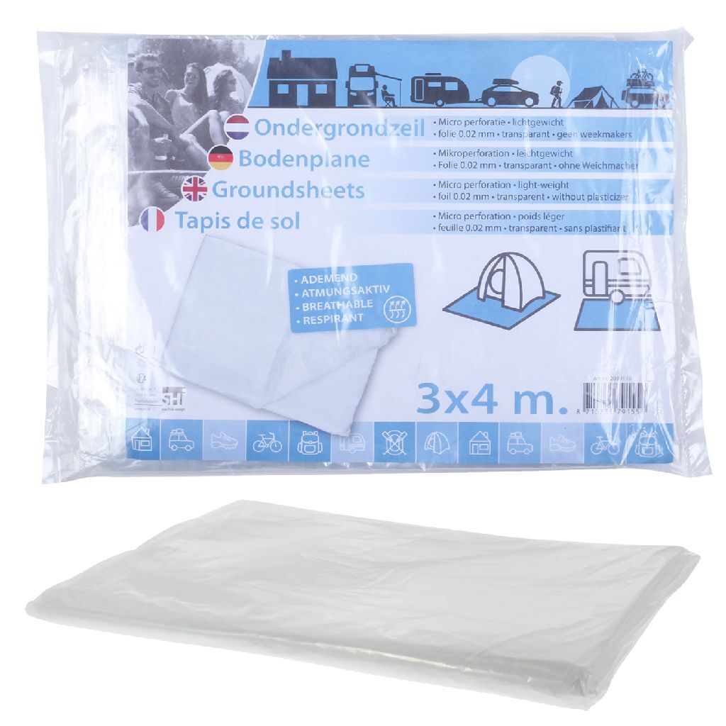 Vela di terra di base a terra 3x4 m trasparente