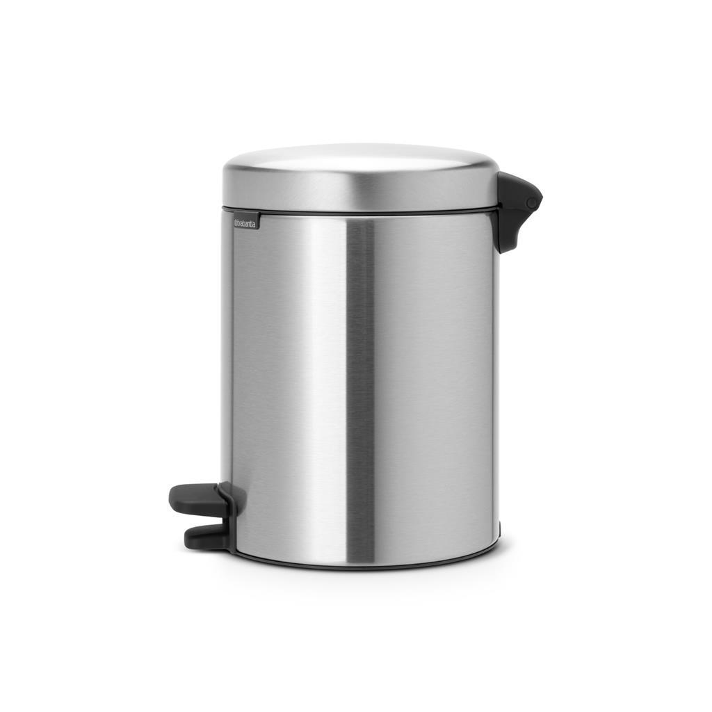 Brabantia pedaalemmer newicon 5 ltr mat steel fingerprintproof