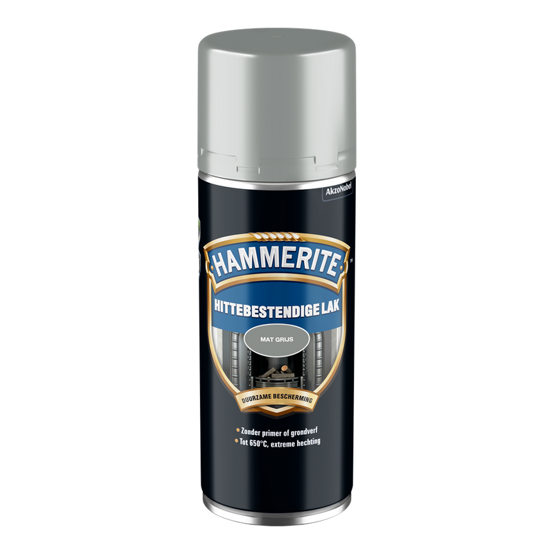 Hammerite hittebestendige lak | mat | grijs | spray | 400ml - 5111739