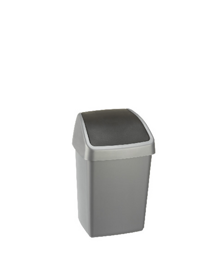 Sunware Delta Recycle Bin With Swing Cover 10 L silver gray