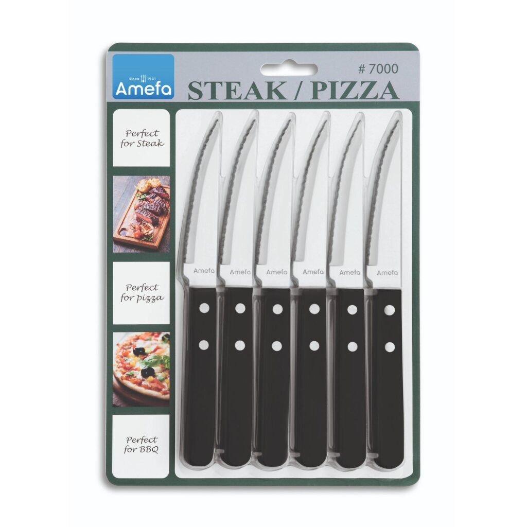 AMEFA AMEFA Pizza Steak Knife Set de 6 piezas de 6 piezas