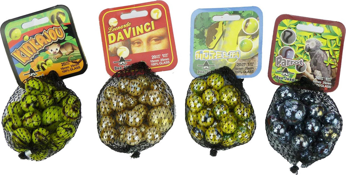Biglie Don Juan 21 pezzi in sacchetto di rete assortito
