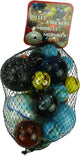 Don juan knikkers bonken en megabonken 1 kilo in netje (2x50mm, 2x42mm, 3x33mm, 15x25mm)