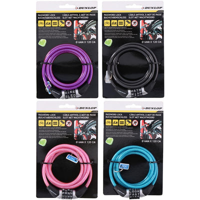 Dunlop wachtwoord fietsslot 6mm 120cm