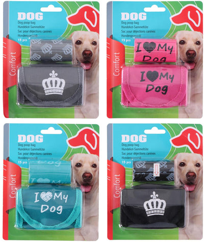 Bolsas para caca de perro mascota 15 piezas con soporte