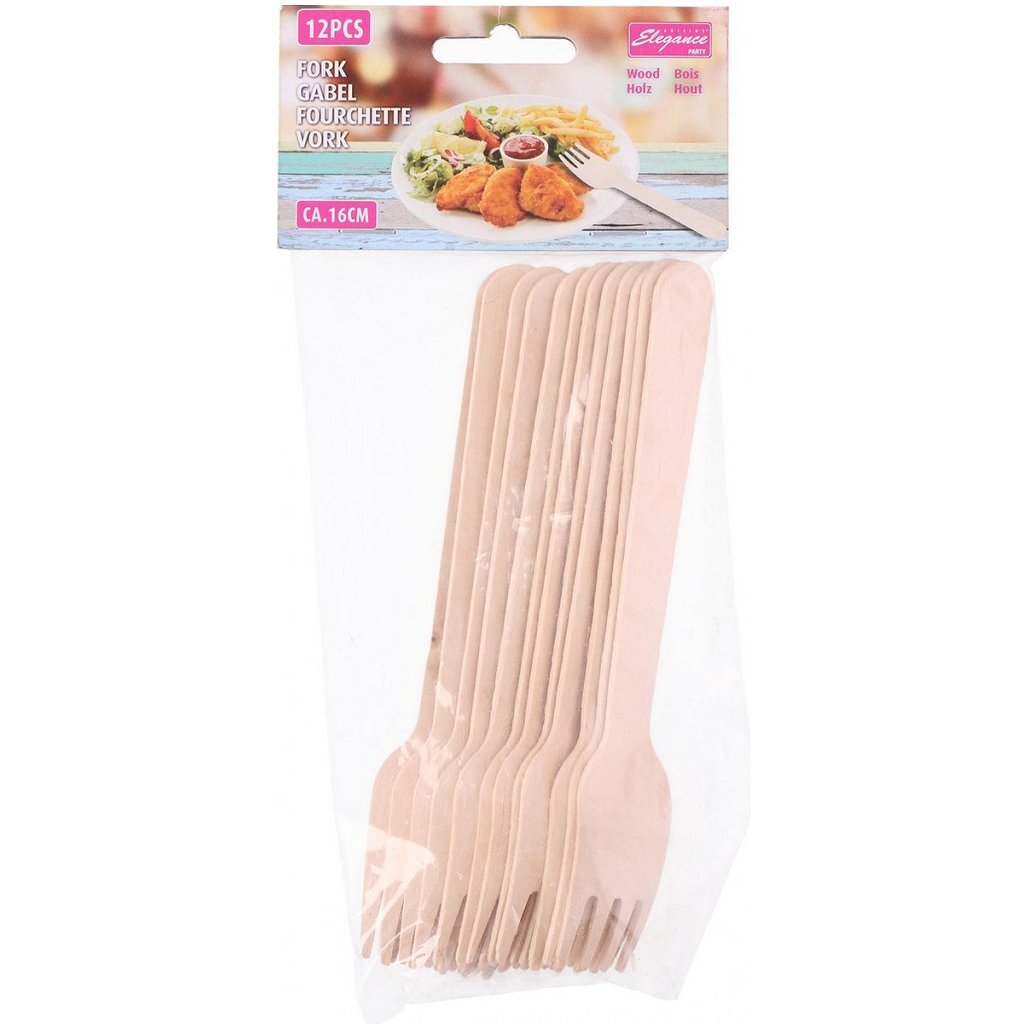 Cocina elegancia elegancia elegancia horquillas de madera 16 cm 12 piezas