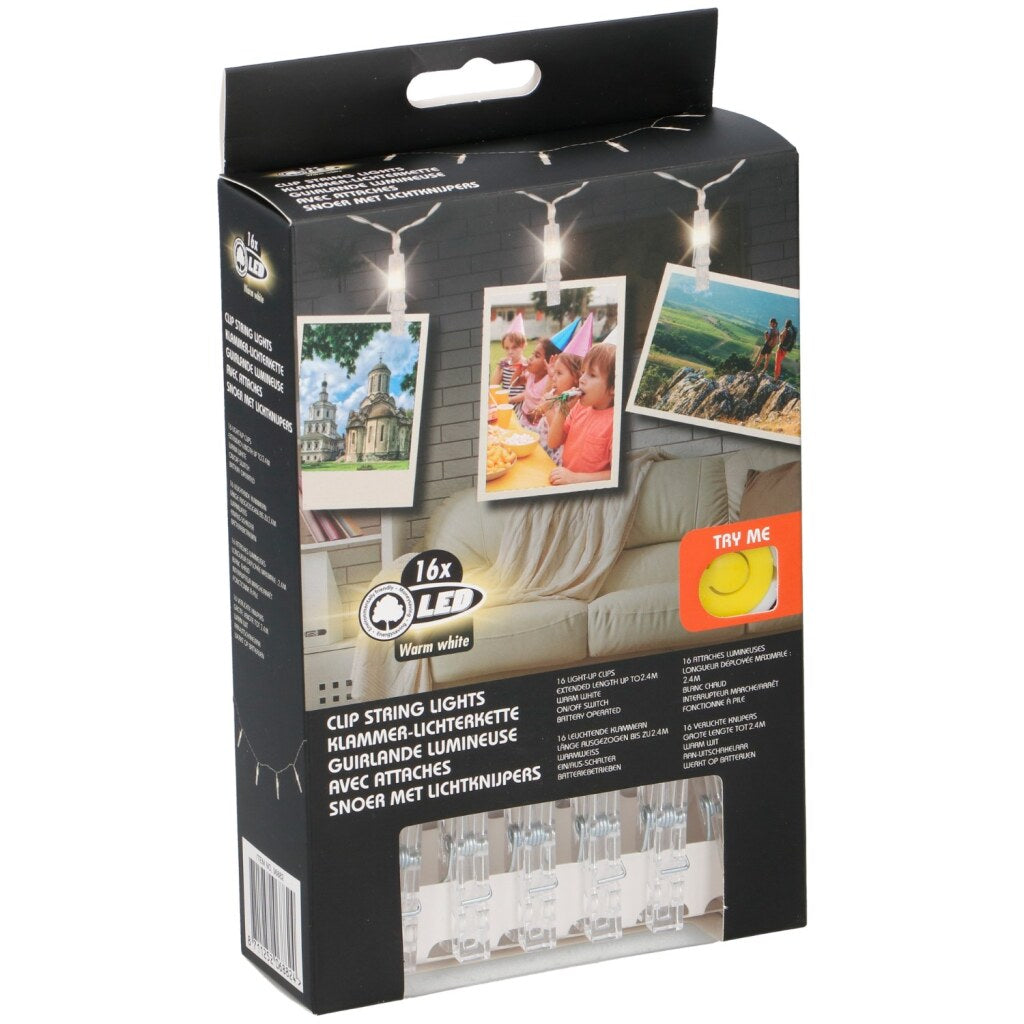 Cavo leggero con pioli e 16 luci a LED, 2m