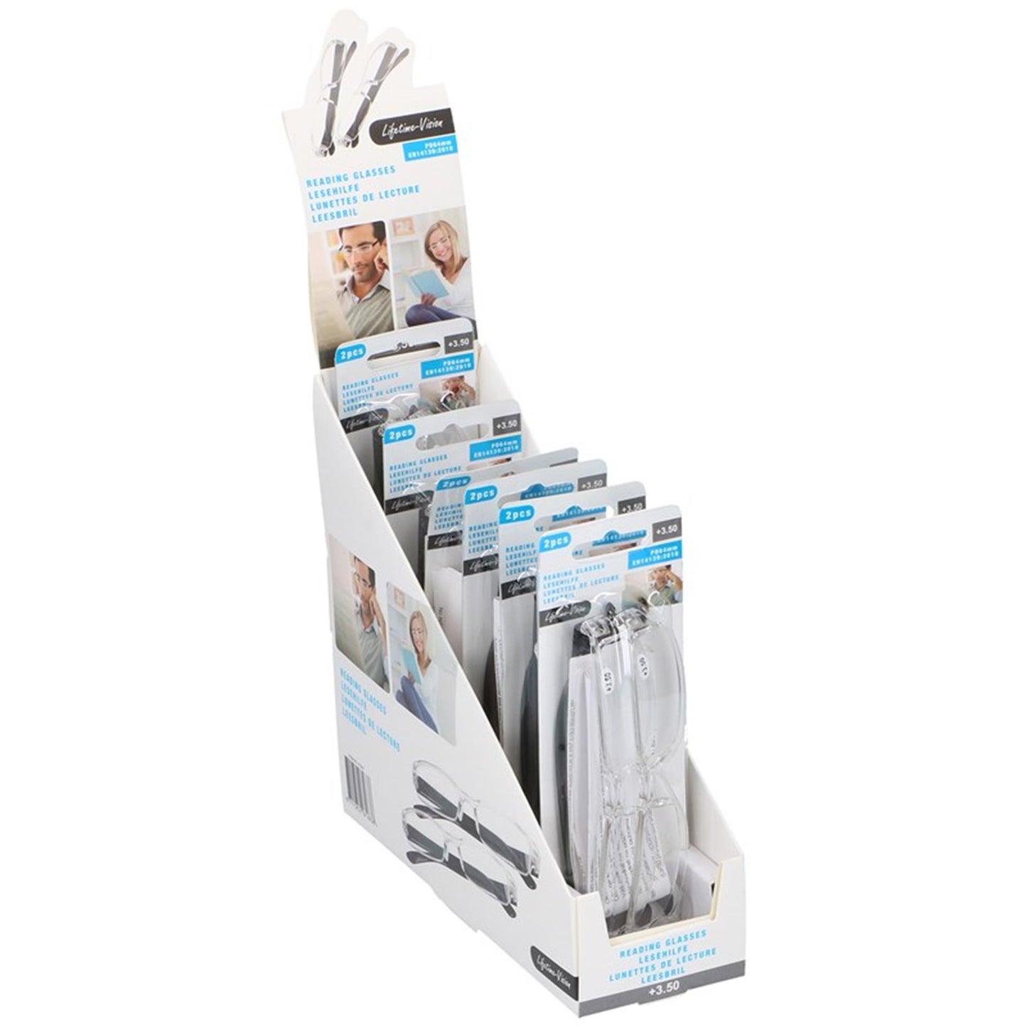 Occhiali da lettura a vita 2 pezzi su cartoncino, gradazione +3,50