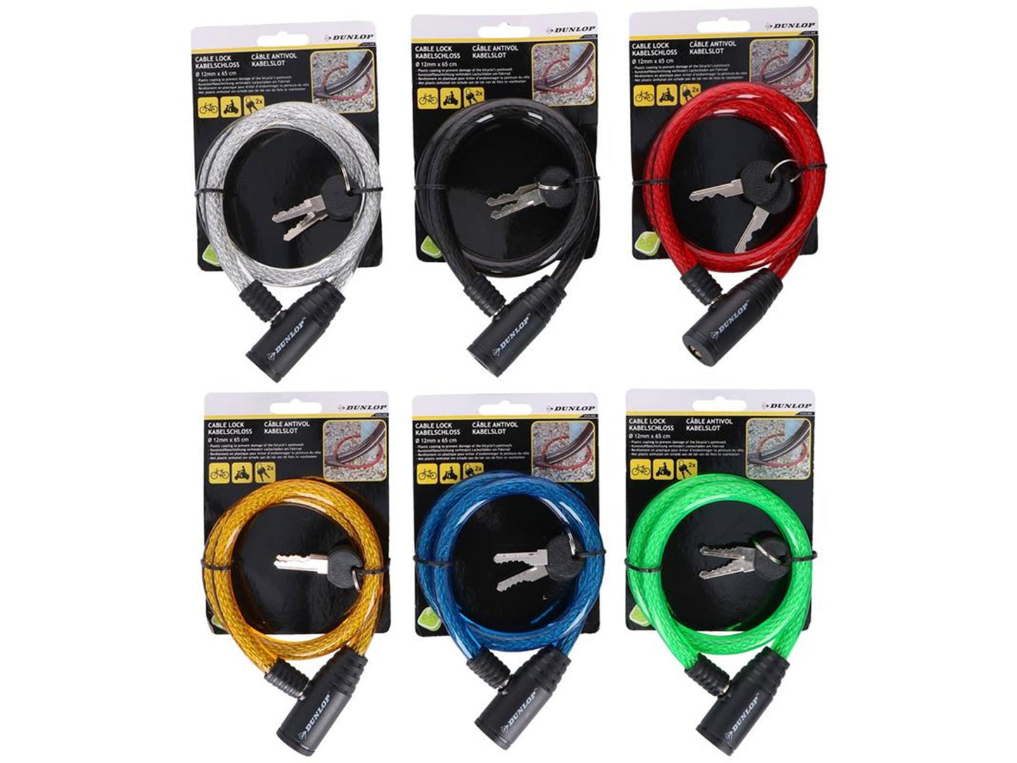 Candado Dunlop cable 12mm 65cm uds.