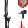 Dunlop Standing Bicycle Pump Version Print Meter Assicatore Testa a doppia valvola Black