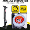 Dunlop Standing Bicycle Pump Version Print Meter Assicatore Testa a doppia valvola Black