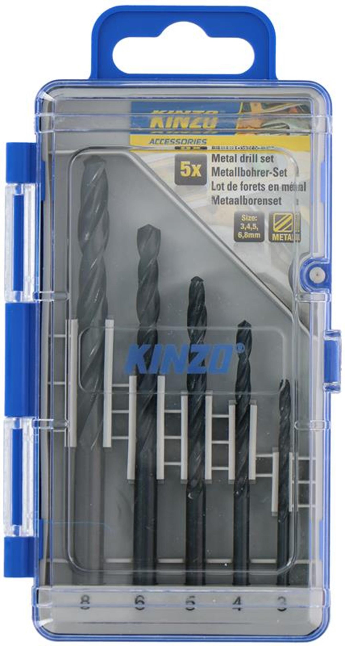 Set punte per metallo Kinzo da 5 pezzi (3-8mm)