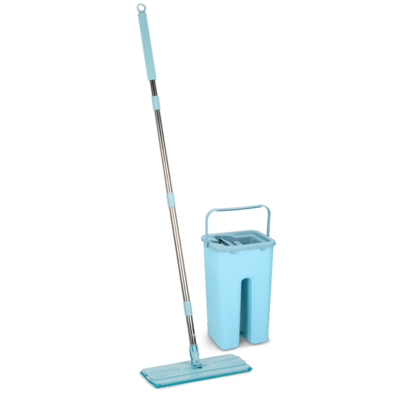 Alpina platte mop con secchio chiaro blu