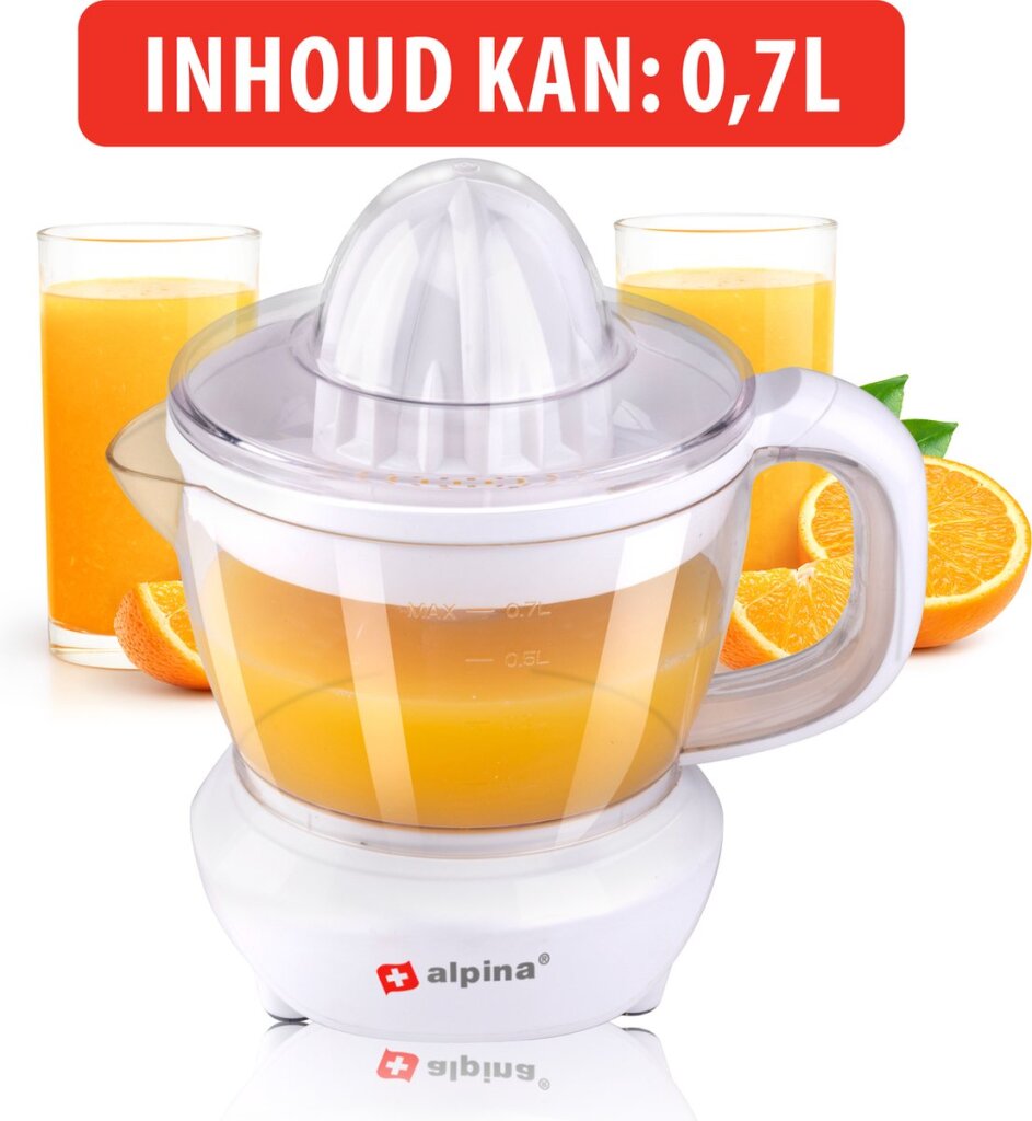 Alpina Citruspers 0,7 litri 2 Premere Keels 2 Direzioni rotanti 25 Watt Bianco