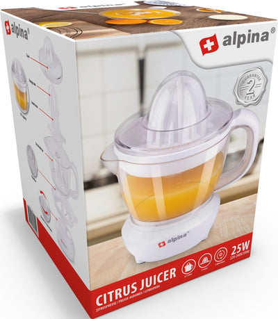 Alpina Citruspers 0.7 litros 2 Presione KEELS 2 direcciones rotativas de 25 vatios blancos