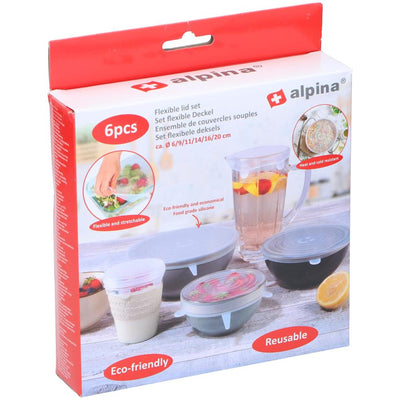 Coperchi in silicone riutilizzabili Alpina 6 diametro 6 9 11 11 14 16 cm