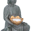Grundig Grundig Buddha Imagen con botón LED de solar LED DURO DE FUEGO DE FUEGO 6-8 horas 17x16x27cm