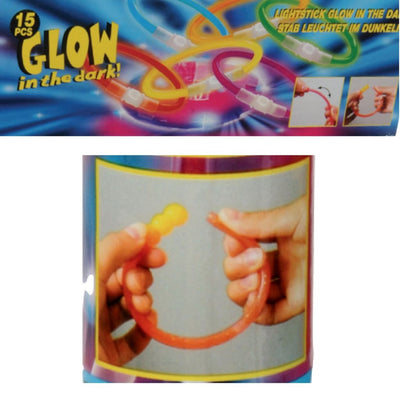 Braceletas de brillo básico en el palo oscuro 15 piezas